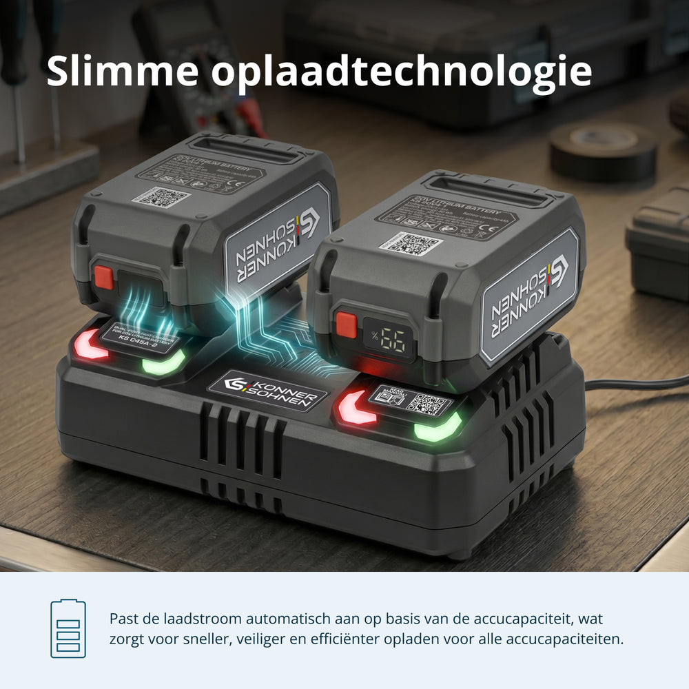 Dubbele oplader voor oplaadbare batterijen 20V KS C45A-2