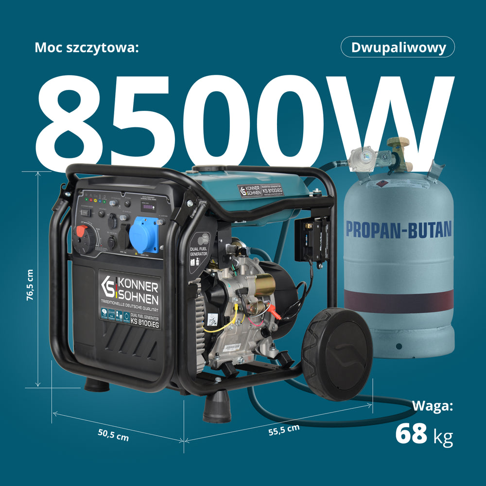 Inwerterowy generator LPG/benzyna KS 8100iEG (Odnowiony – Stan dobry)