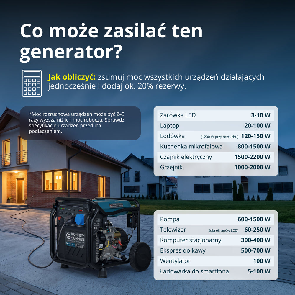 Inwerterowy generator LPG/benzyna KS 8100iEG (Odnowiony – Stan dobry)