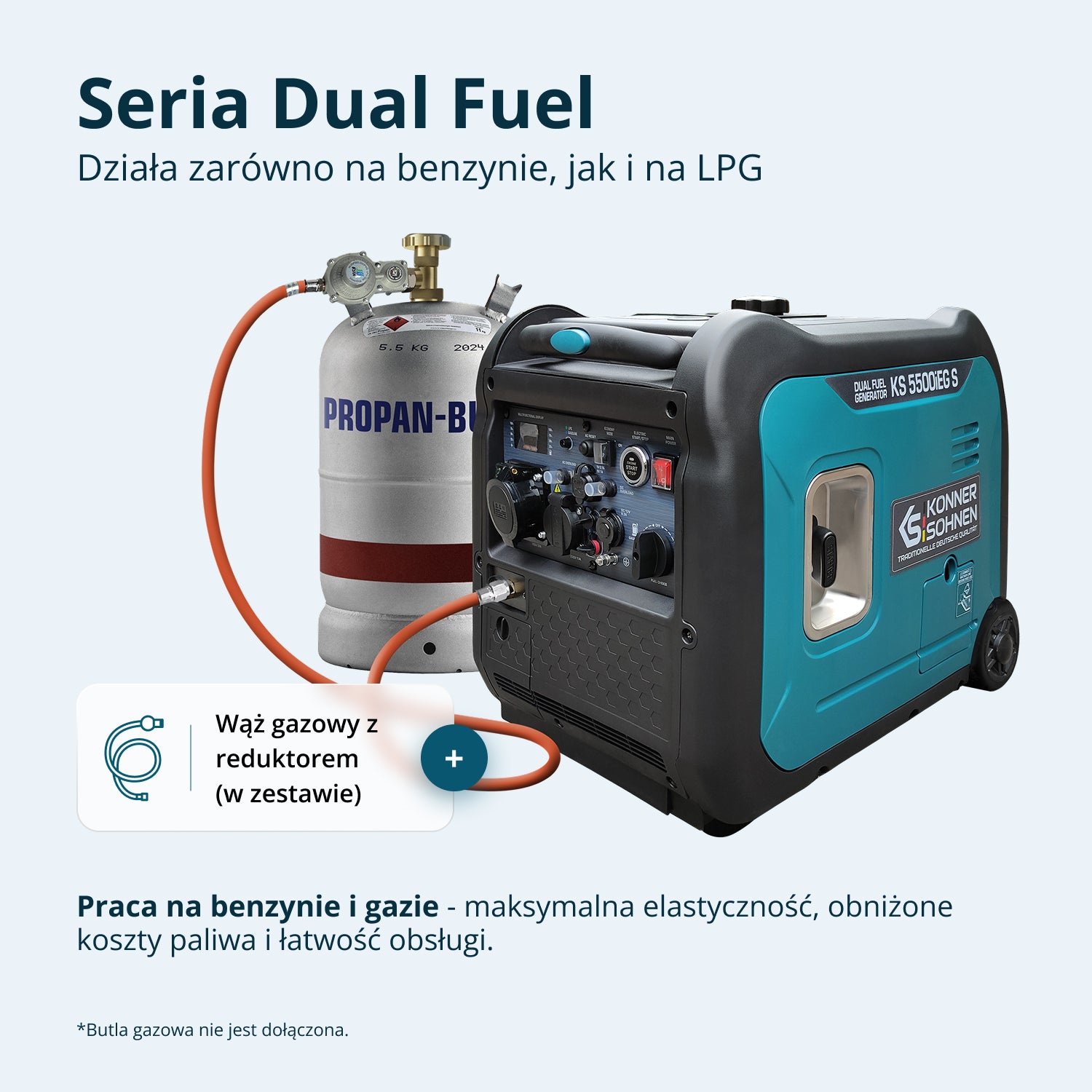 Inwerterowy generator LPG/benzyna KS 5500iEG S