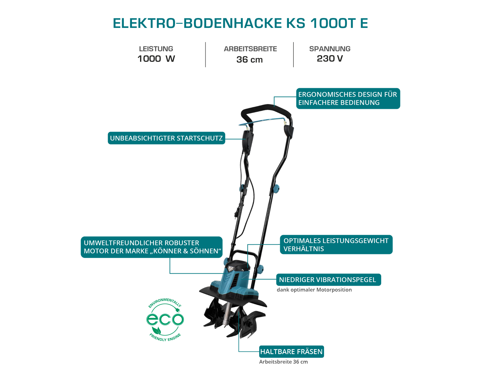Elektrický kultivátor KS 1000T E